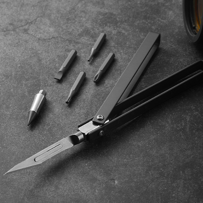 Multi-functional Foldable Screwdriver Surveying Tool