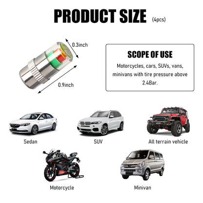 8 PCS Tire Pressure Monitor Valve Stem Caps