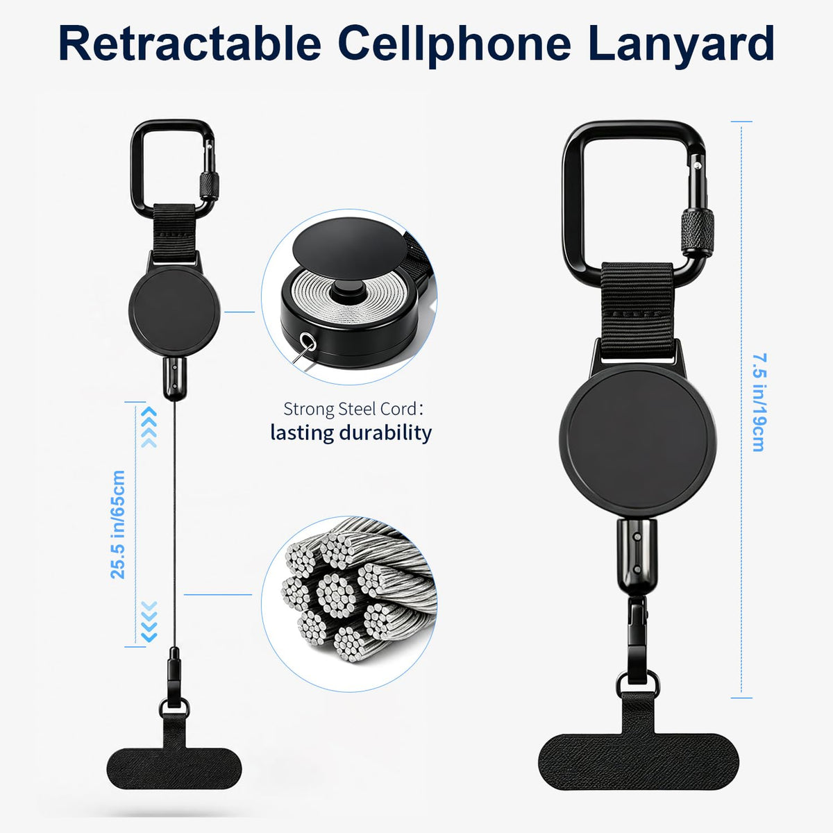 Anti Theft Phone Tether Retractable Cell Phone Lanyard
