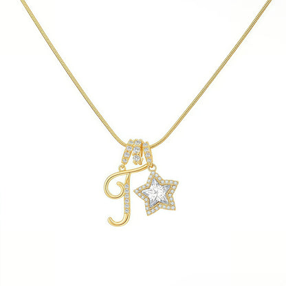 A-Z Letter Initial Necklace Pendant Jewelry Gift for Women & Girls