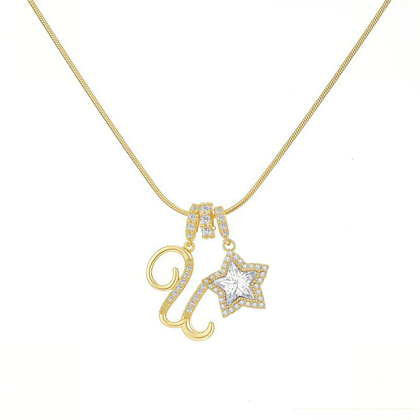 A-Z Letter Initial Necklace Pendant Jewelry Gift for Women & Girls
