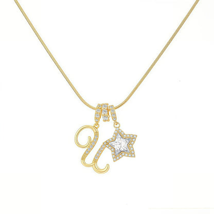 A-Z Letter Initial Necklace Pendant Jewelry Gift for Women & Girls