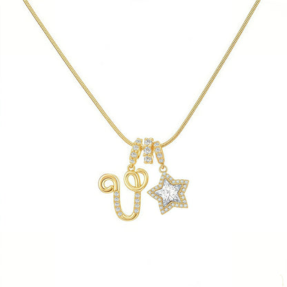 A-Z Letter Initial Necklace Pendant Jewelry Gift for Women & Girls