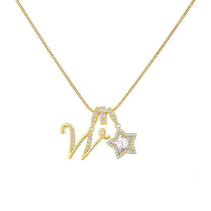 A-Z Letter Initial Necklace Pendant Jewelry Gift for Women & Girls