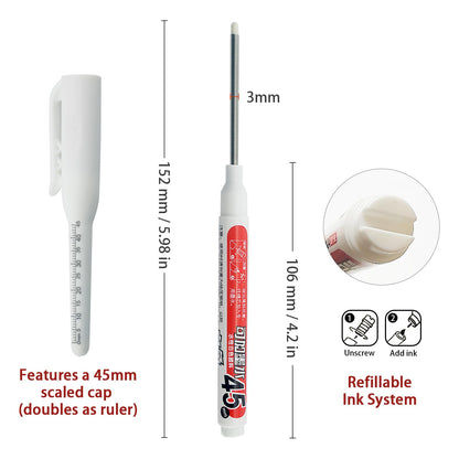 5 Pcs Long Nib Deep Hole Marker Pen