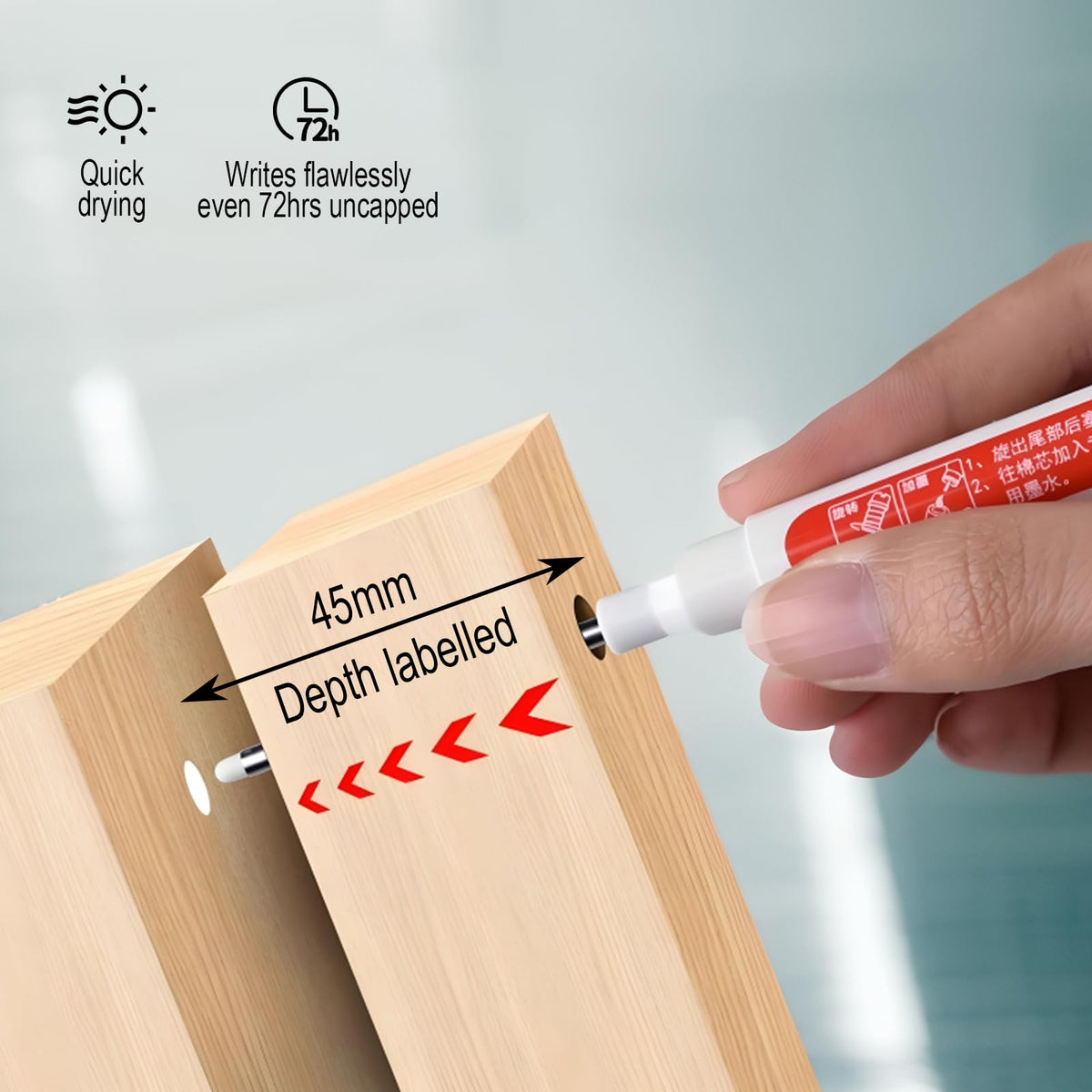 5 Pcs Long Nib Deep Hole Marker Pen