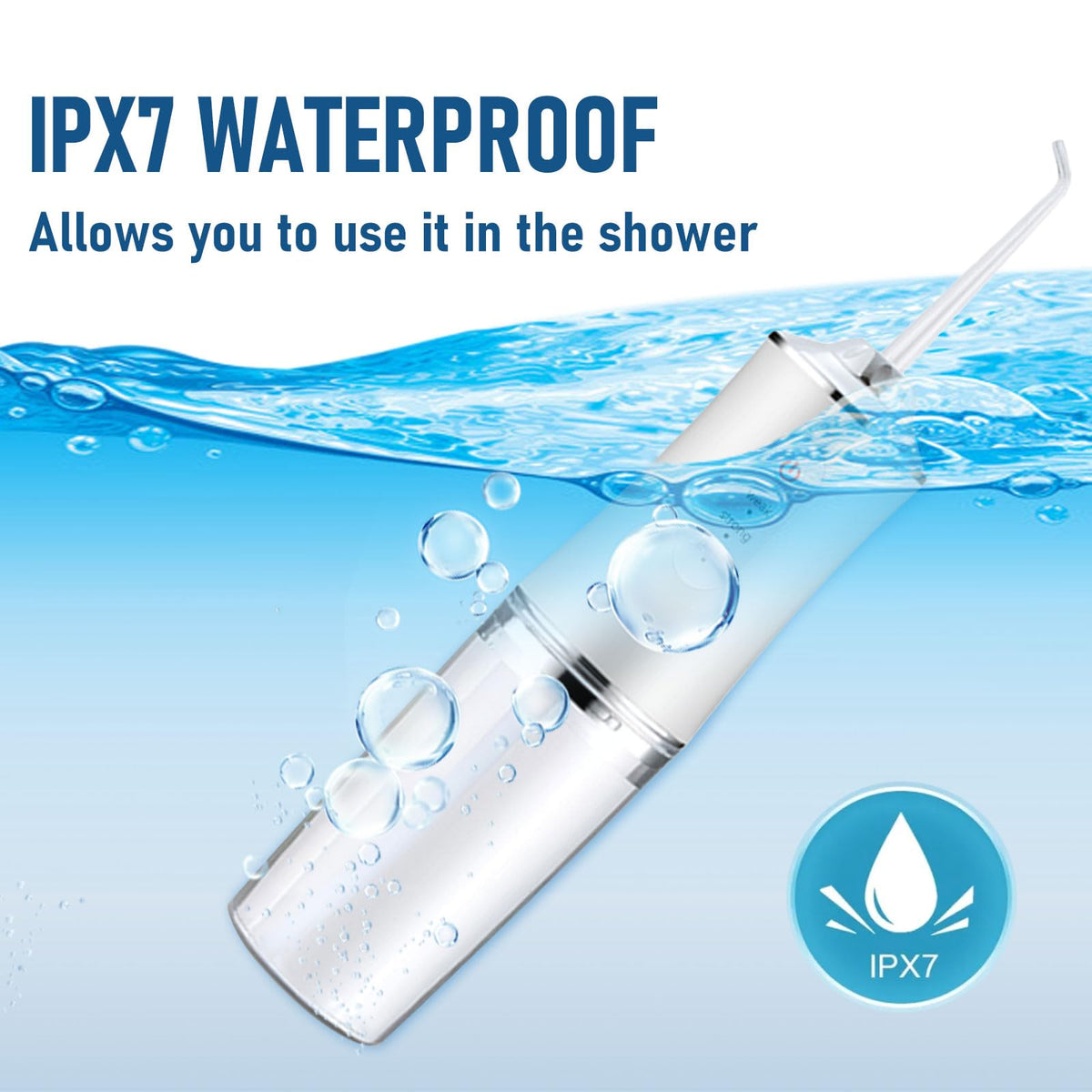 Electric Water Flosser Cordless for Teeth 3 Modes 4 Jet Tips Flossing