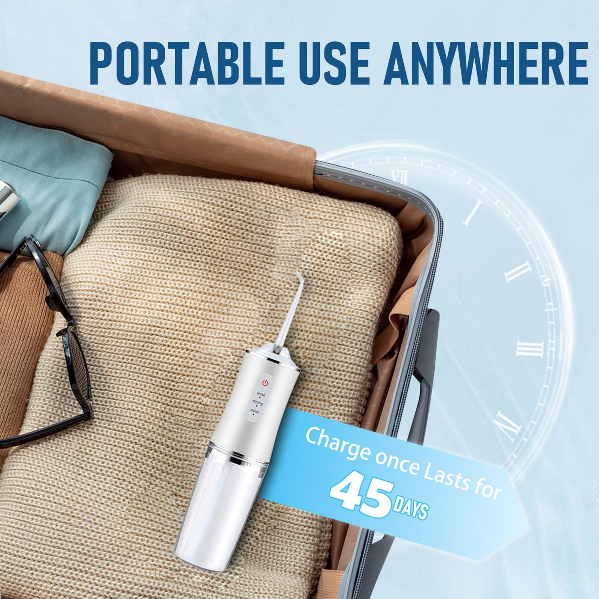 Electric Water Flosser Cordless for Teeth 3 Modes 4 Jet Tips Flossing