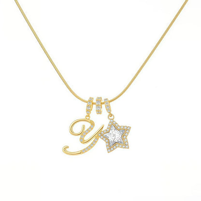 A-Z Letter Initial Necklace Pendant Jewelry Gift for Women & Girls
