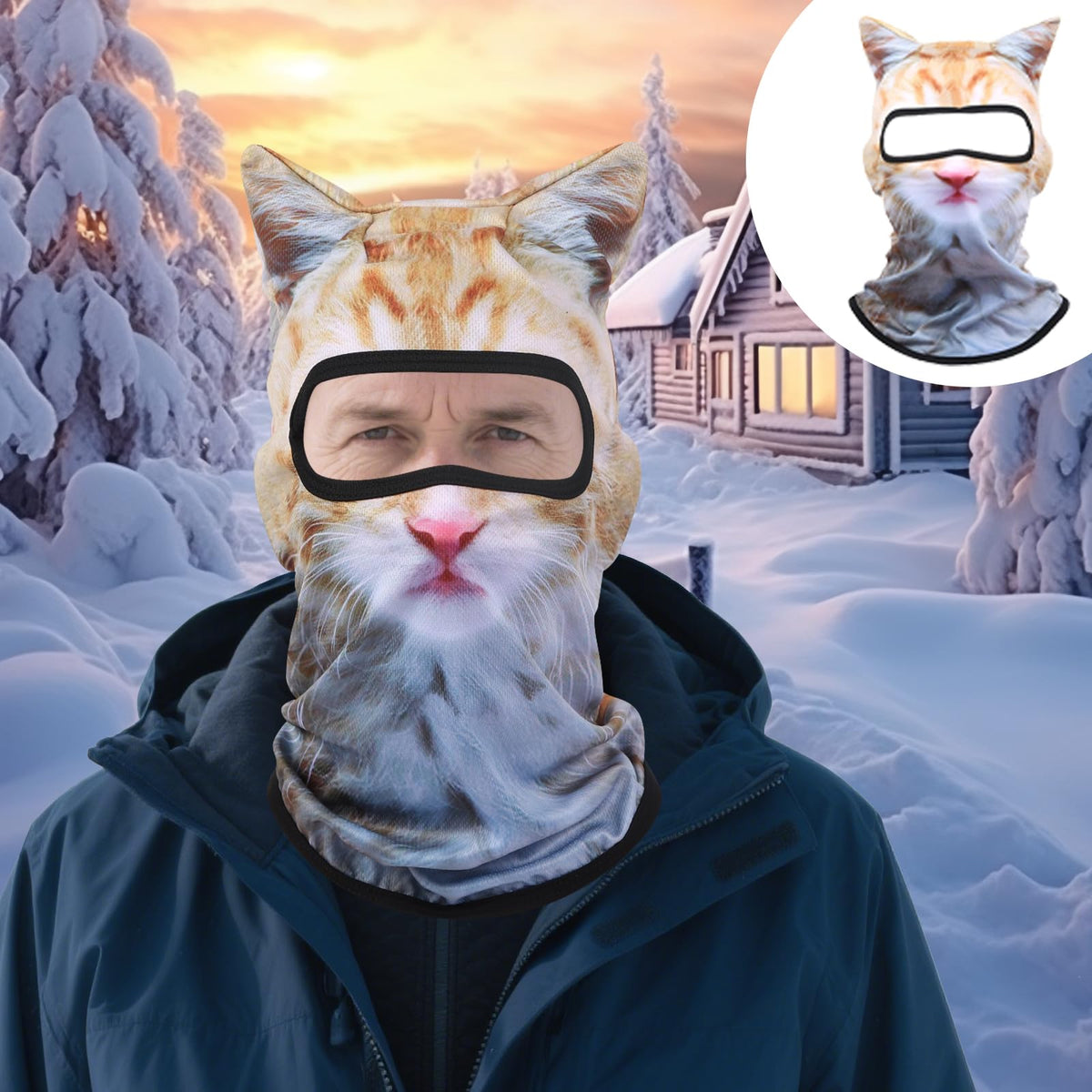3D Cat Ski Balaclava Sheisty Face Mask with Ears Cute Animal