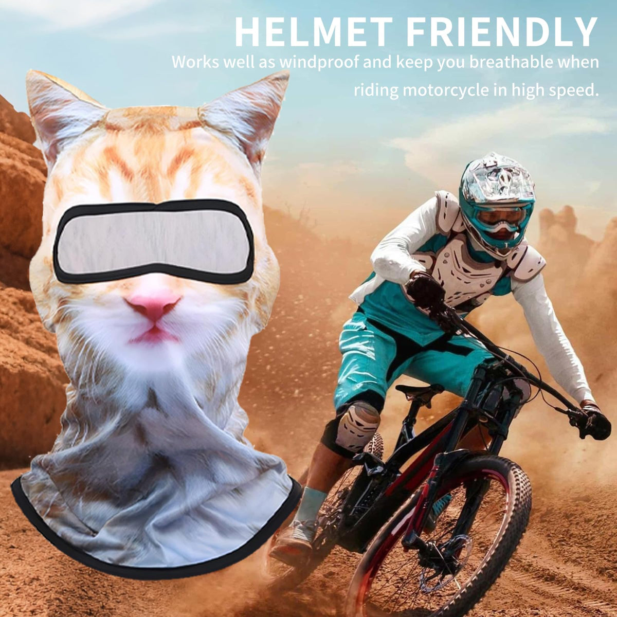 3D Cat Ski Balaclava Sheisty Face Mask with Ears Cute Animal