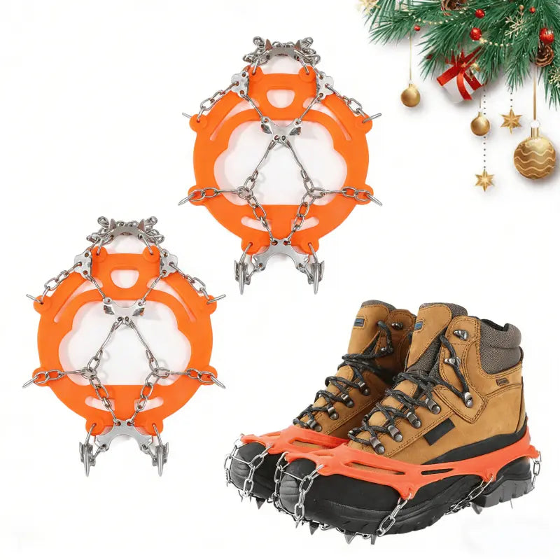 Lightweight Crampons Anti-Slip Traction Snow Grips-One Size Fits All-2 Pcs