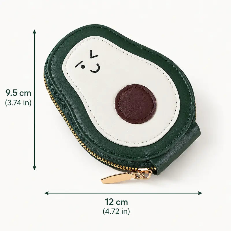 Wallet Card Holder, Cute Avocado Small Minimalist Leather Credit
