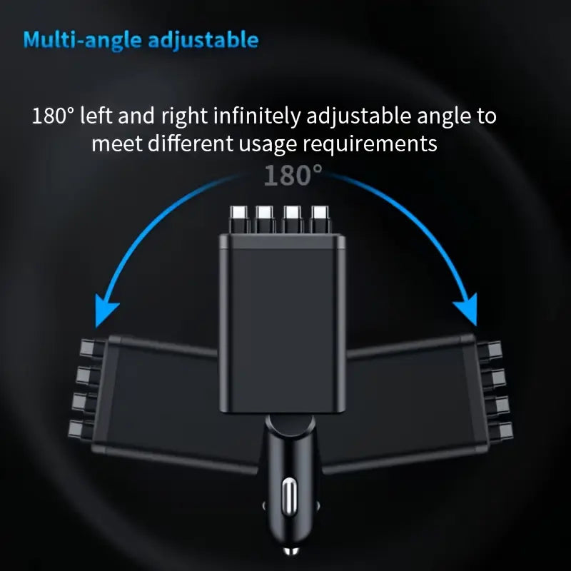 7 In 1 Retractable Car Charger,102W Star Lights Fast Charging Car Charger