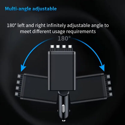 7 In 1 Retractable Car Charger,102W Star Lights Fast Charging Car Charger