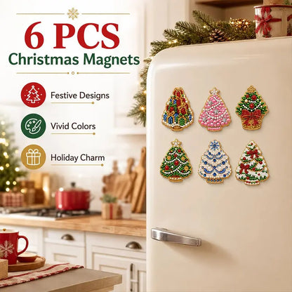 6-Pcs DIY Pearl and Diamond Painting Fridge Magnet Craft Set