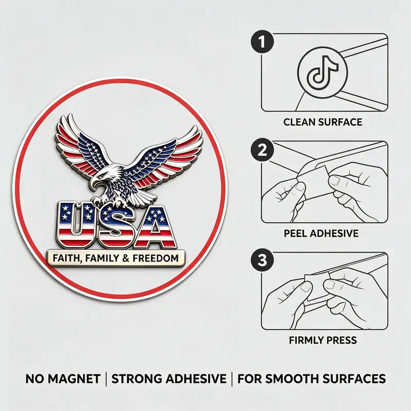 3D Metal Eagle Emblem Sticker with  Adhesive