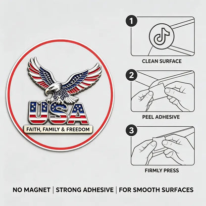 3D Metal Eagle Emblem Sticker with  Adhesive