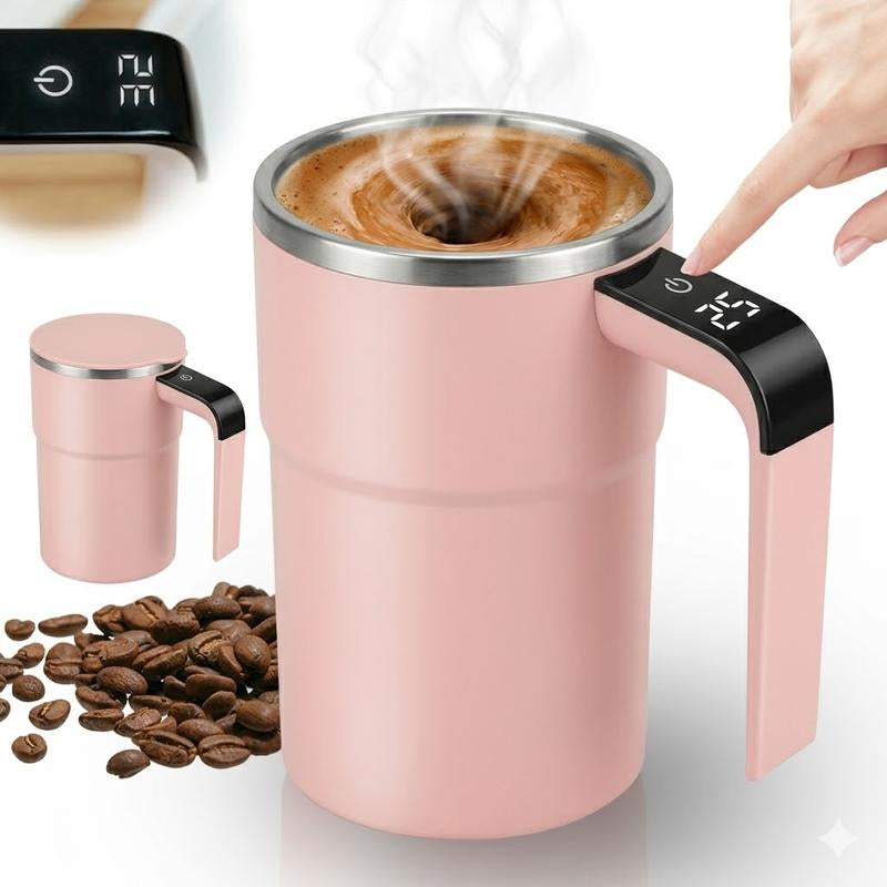 Rechargeable Self-Stirring Coffee Mug, Temperature Display ,304 Stainless Steel,Leak-Proof