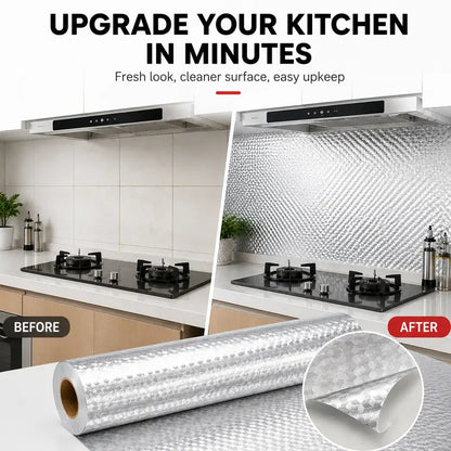Kitchen Oil Proof Sticker Aluminum Foil Self-Adhesive Contact Paper