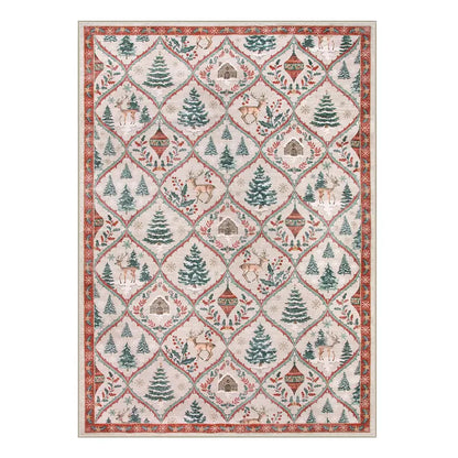 Christmas-themed Rug - Machine Washable, Non-Slip