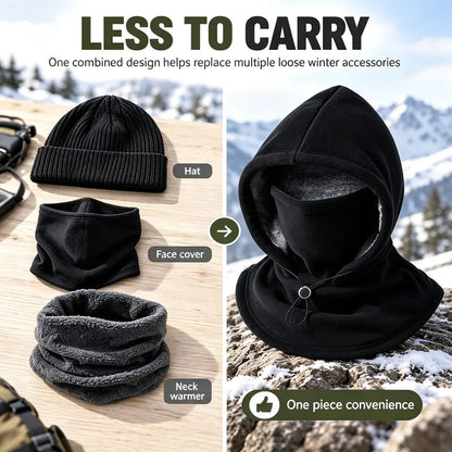Cold Weather Fleece Balaclava Hat - Thick Fleece, Windproof Full Face Cover