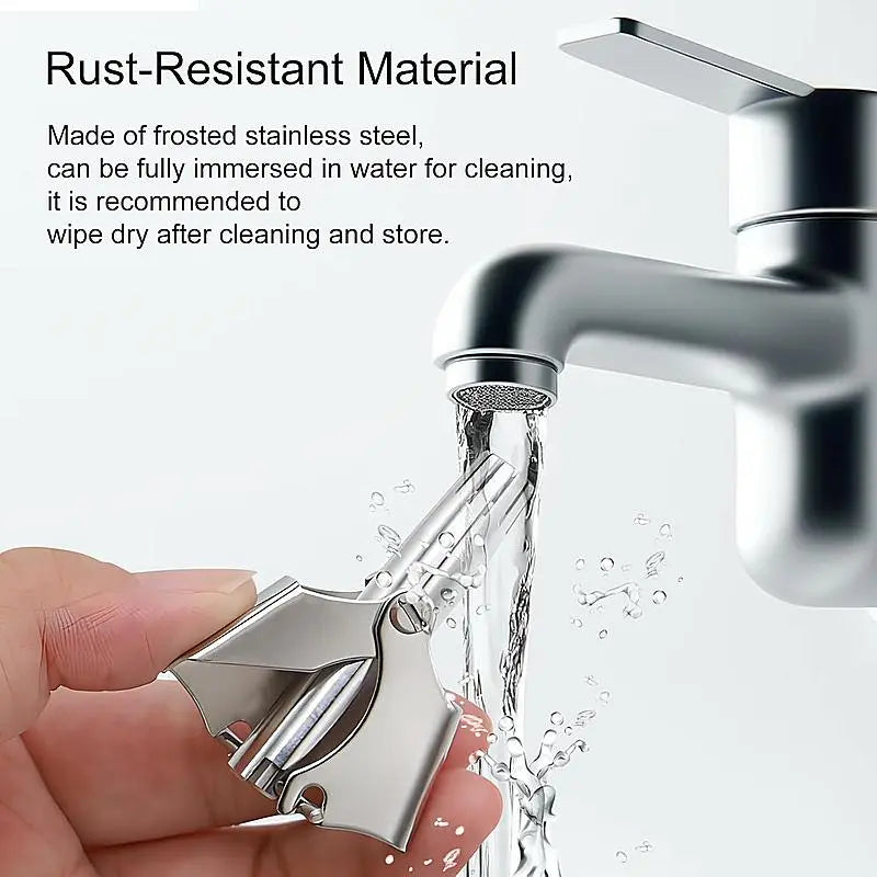4Pack Manual Nose Hair Trimmer, Stainless Steel  with Cleaning Brush