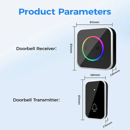 Wireless Home Security Door Bell Ringer - Waterproof,Adjustable Volume