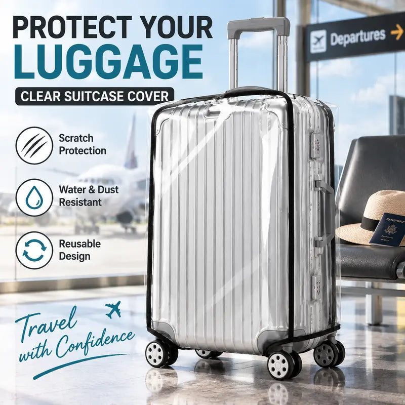 Clear Luggage Cover, Transparent Suitcase Protector-Reusable