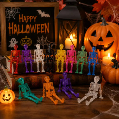 Halloween Spooky Colorful Elastic Skull Fingertip Toy Set-18 Pack