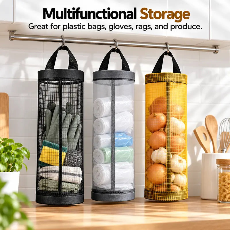 3Pcs Plastic Bag Holder Storage Organizer for Home,Washable Fabric
