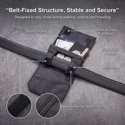 Anti-Theft Passport Pouch, Multifunctional Phone And ID Waist Pouch