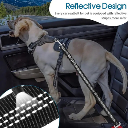 Adjustable Dog Seat Belt, for Vehicle Nylon Pet Safety Seat Belts Heavy Duty & Elastic