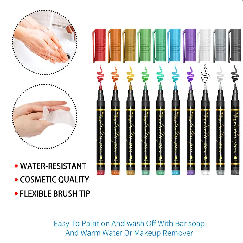Cosmetic Grade Temporary Tattoo Markers For Skin