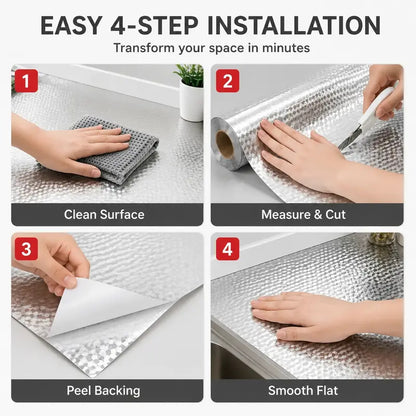 Kitchen Oil Proof Sticker Aluminum Foil Self-Adhesive Contact Paper