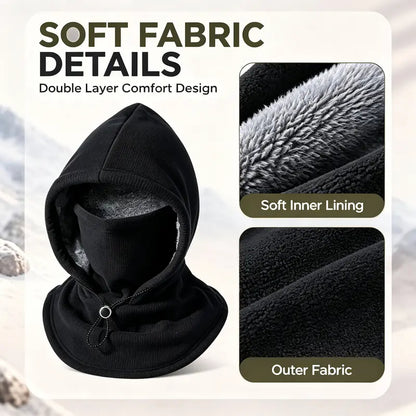 Cold Weather Fleece Balaclava Hat - Thick Fleece, Windproof Full Face Cover