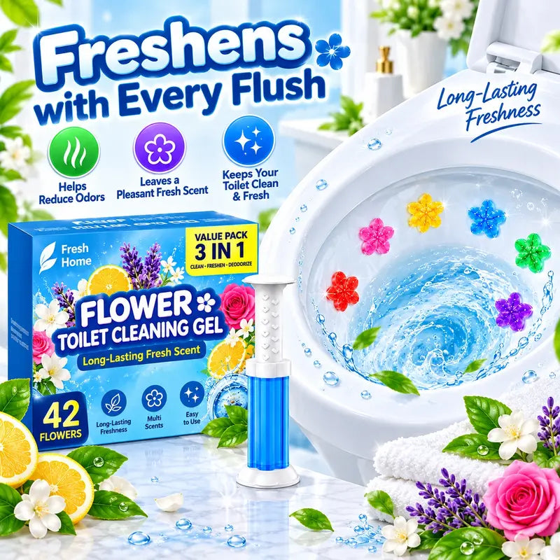 42 Flower Toilet Gel Stamps – Fresh Scents, Long-Lasting Odor Elimination-3 Pack