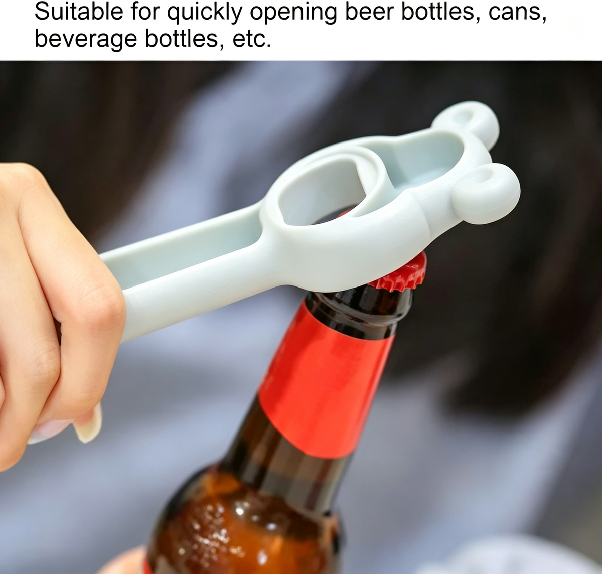 2-Pack Bear-Shaped Bottle Openers - Multi-functional Bottle Cap Openers
