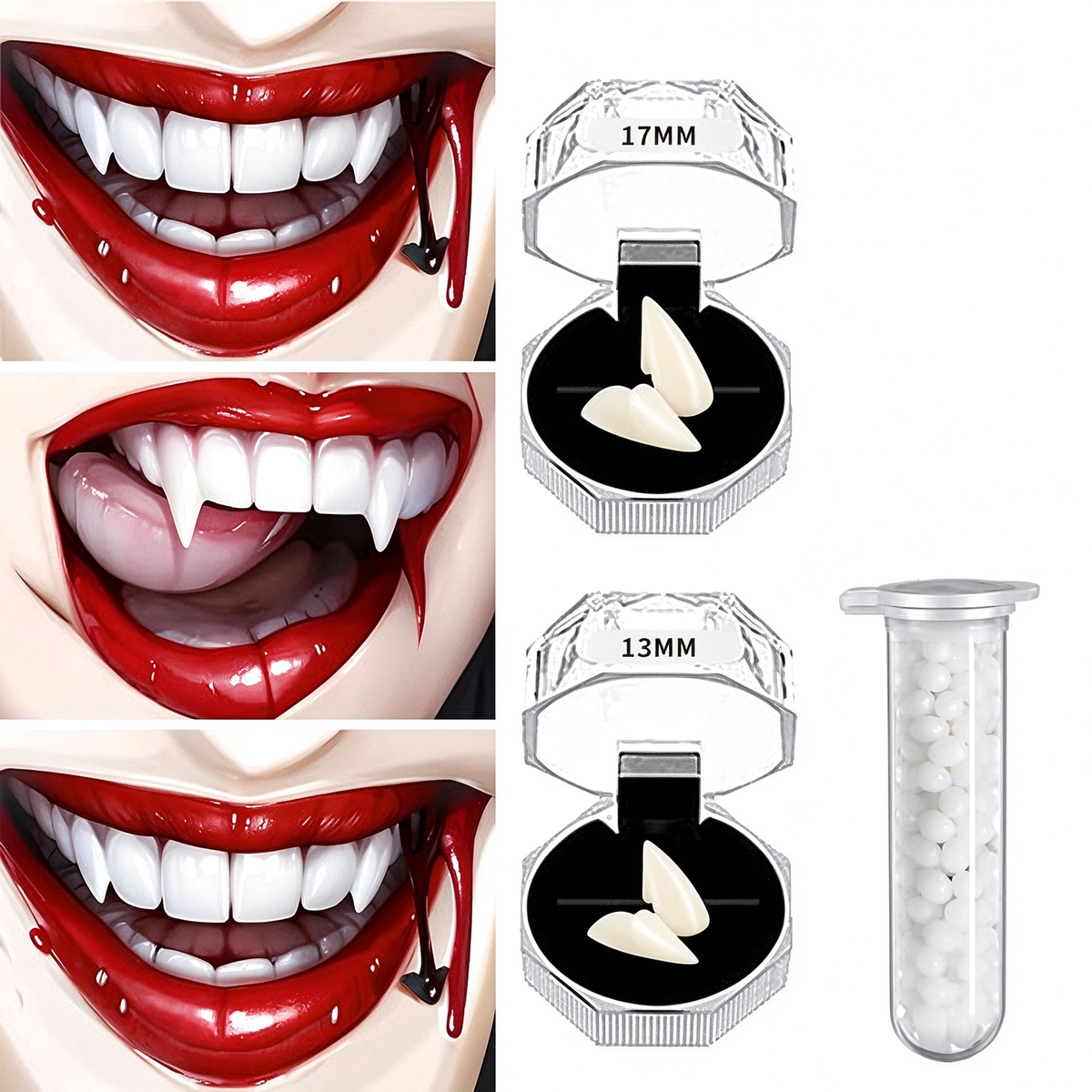 5PCS Halloween Vampire Fangs Costume Set