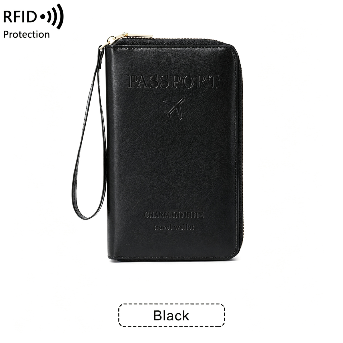 RFID Shield Multi-Functional Wallet-PU Leather Passport Holder