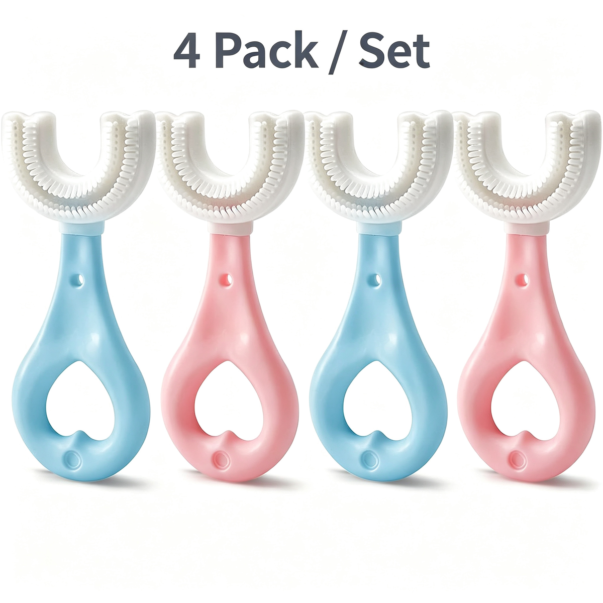 U-Shaped Toothbrush Set - Infant And Toddler Oral Care - Food-Grade Silicone