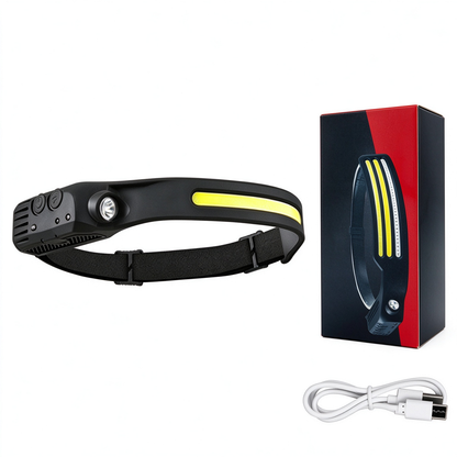 Headlamp Rechargeable, 230° Wide Beam Head Lamp LED with Motion Sensor