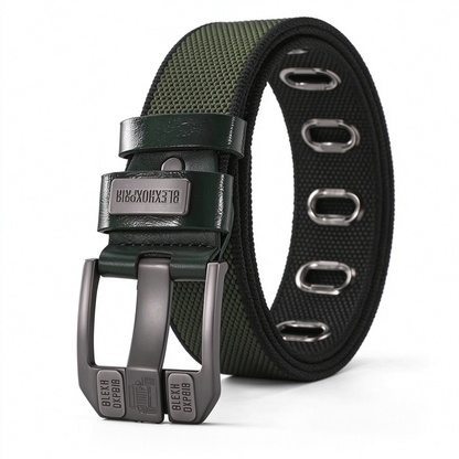 Elastic Braided Belt, Heavy-duty Alloy Square Buckle, Adjustable Belt