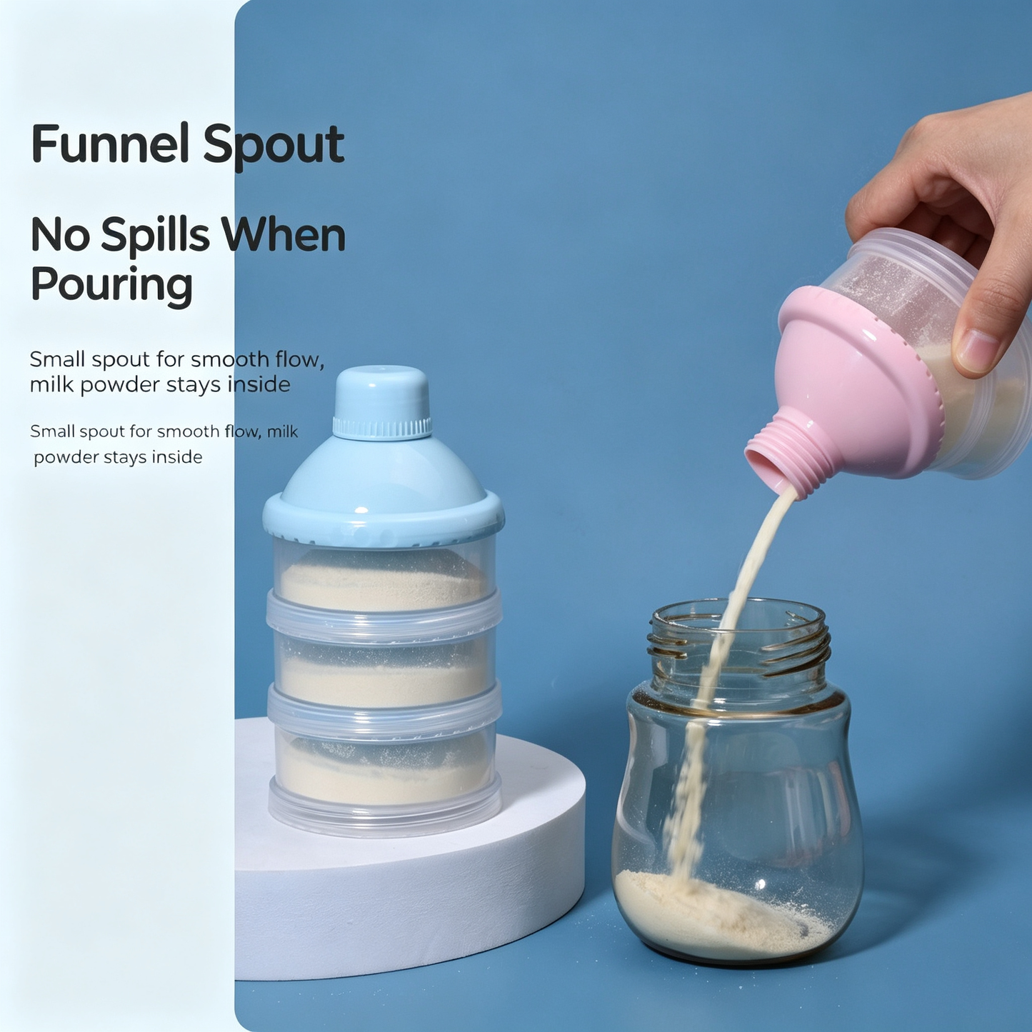 Portable 3-Layer Stackable Milk Powder Container