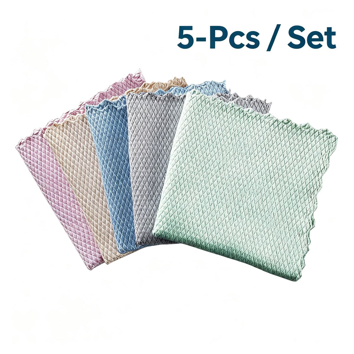 5-Pcs Washable Absorbent Surface Polishing Cloths