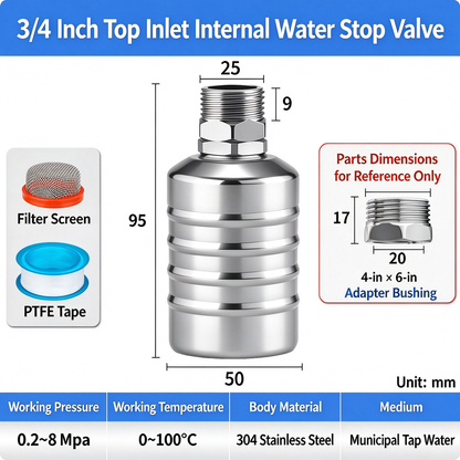 Automatic Top Inlet Water Level Control Float Valve