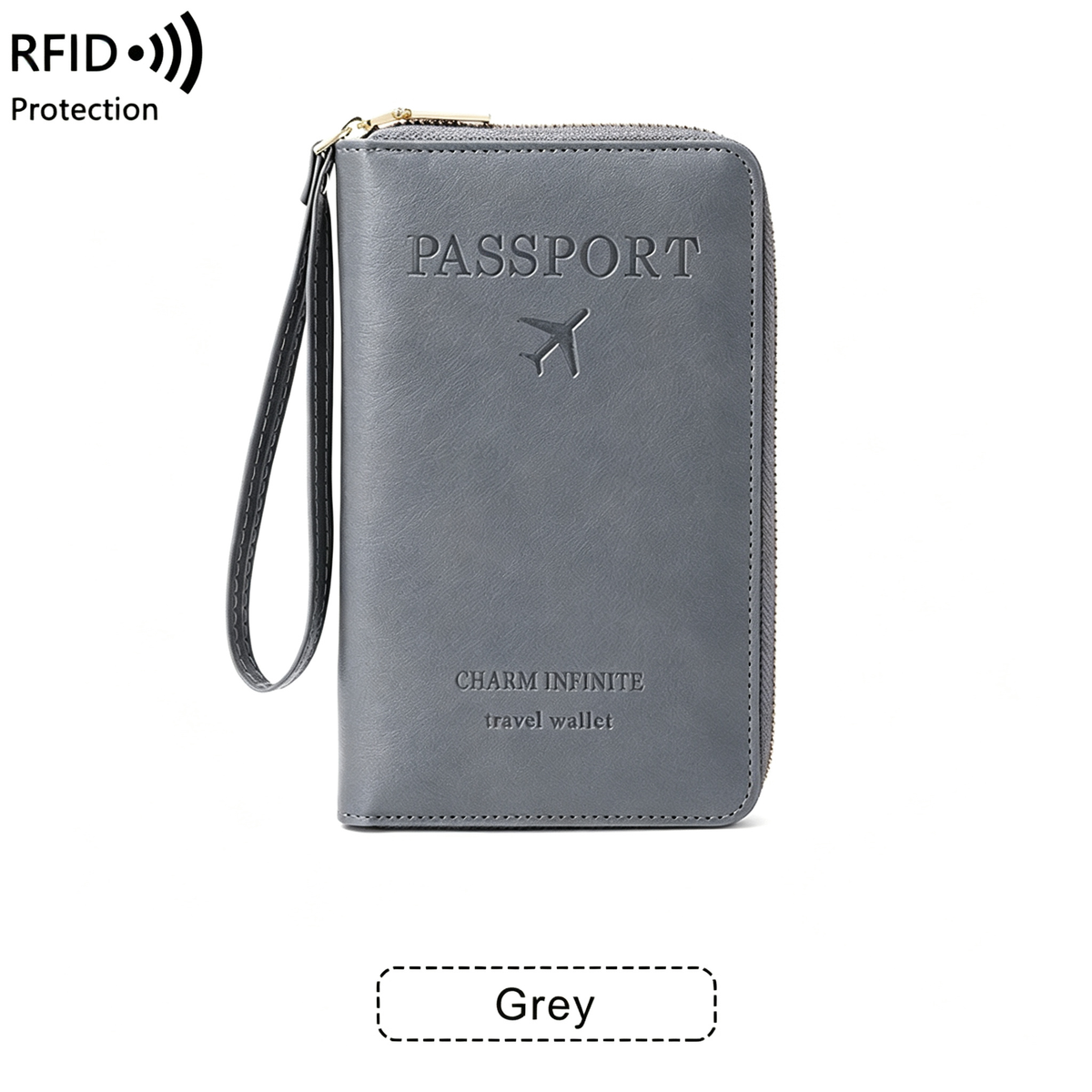 RFID Shield Multi-Functional Wallet-PU Leather Passport Holder