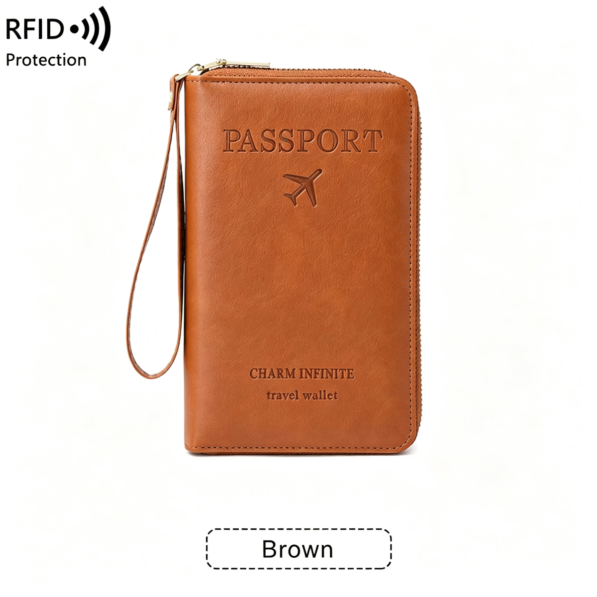 RFID Shield Multi-Functional Wallet-PU Leather Passport Holder