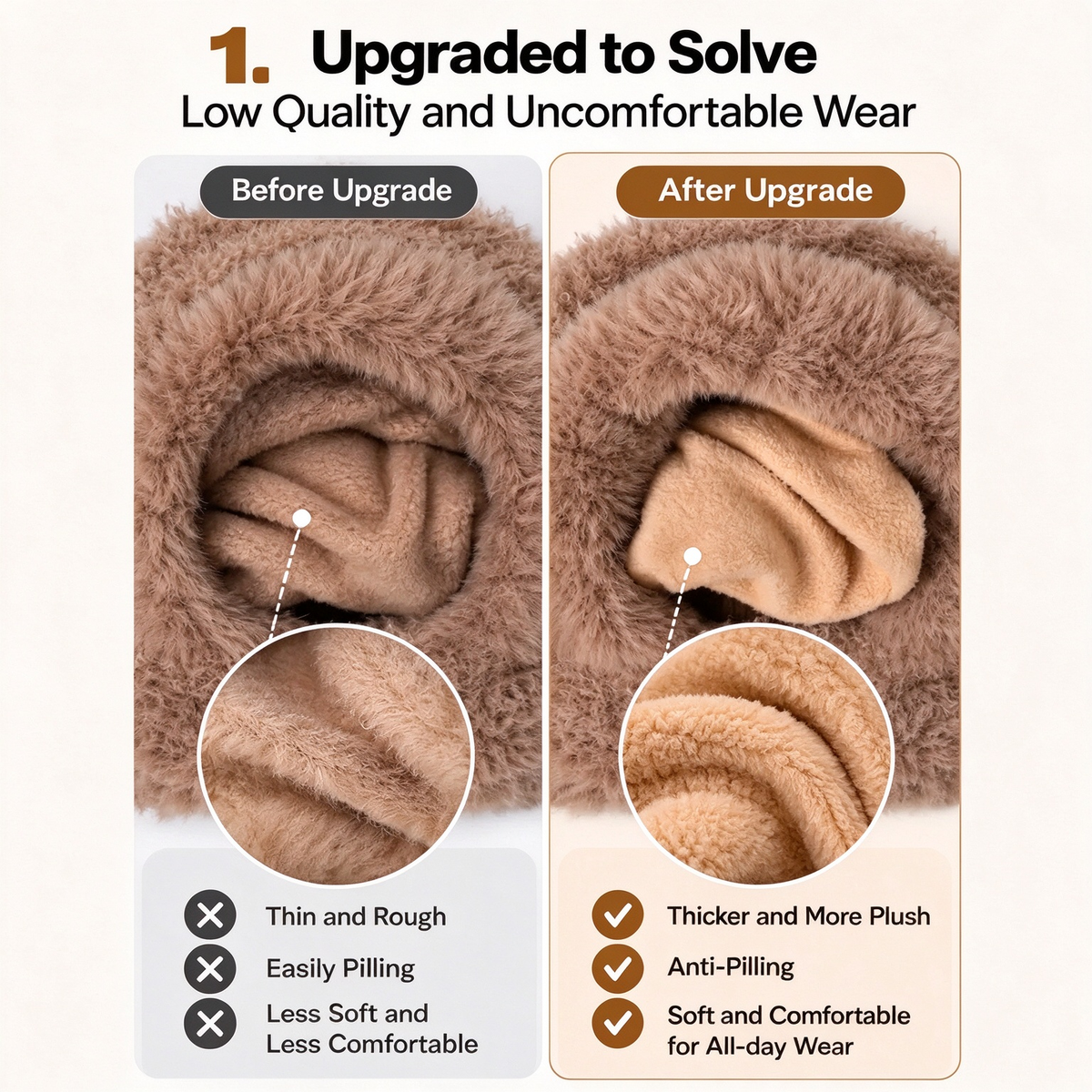 Kids Winter Bear Balaclava Hat, with Face Mask Thick Warm Hooded Cold Weather Hat