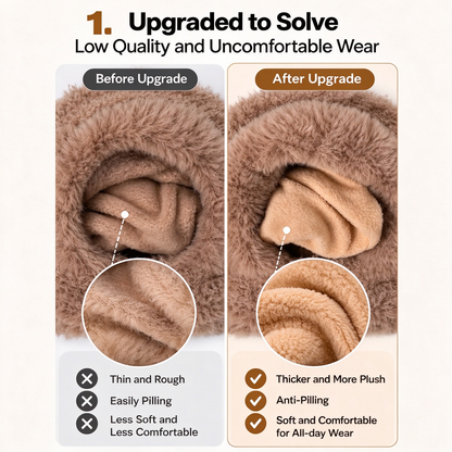 Kids Winter Bear Balaclava Hat, with Face Mask Thick Warm Hooded Cold Weather Hat